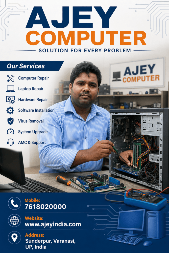 Computer motherboard repair service by Ajey Computer technician in Varanasi
