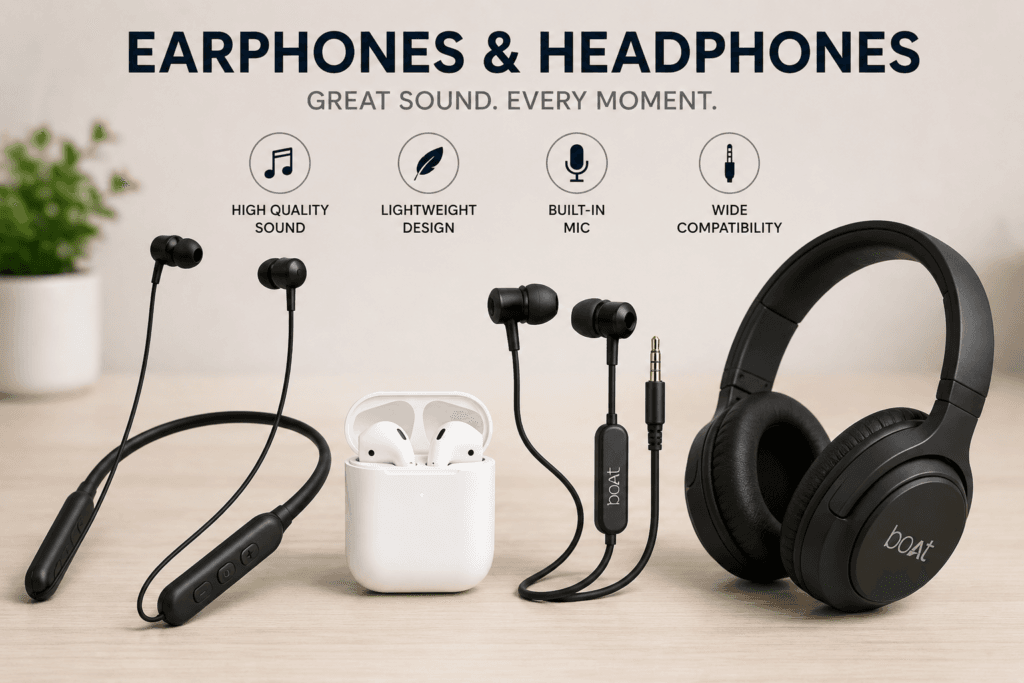 Earphones and headphones available in Varanasi at Ajey Computer near BHU