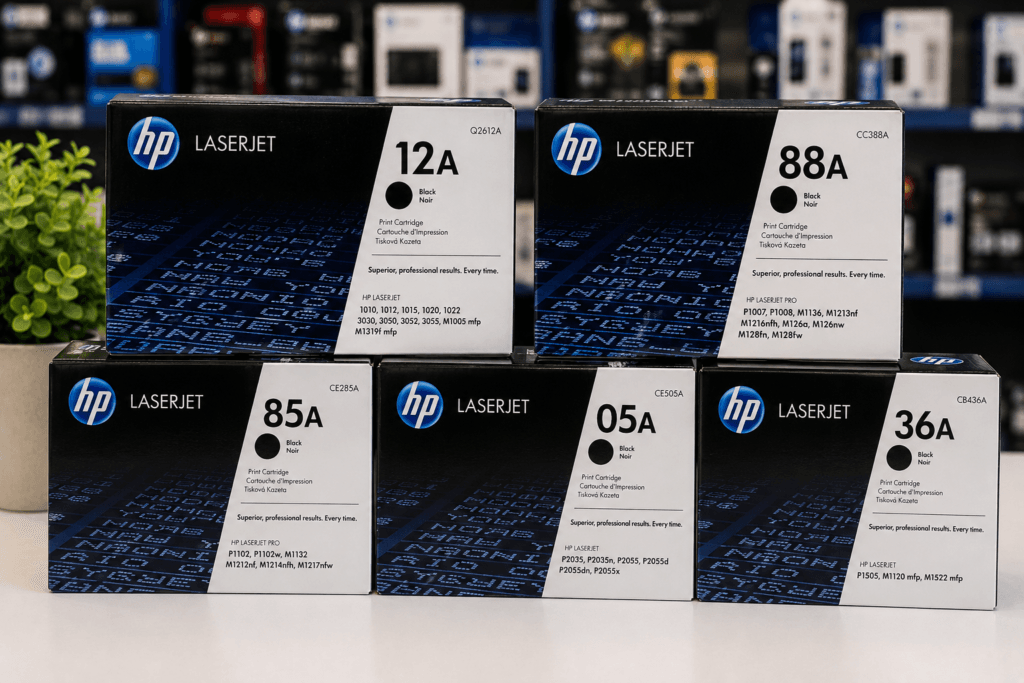 HP laser toner cartridges 12A and 88A available in Varanasi at Ajey Computer near BHU
